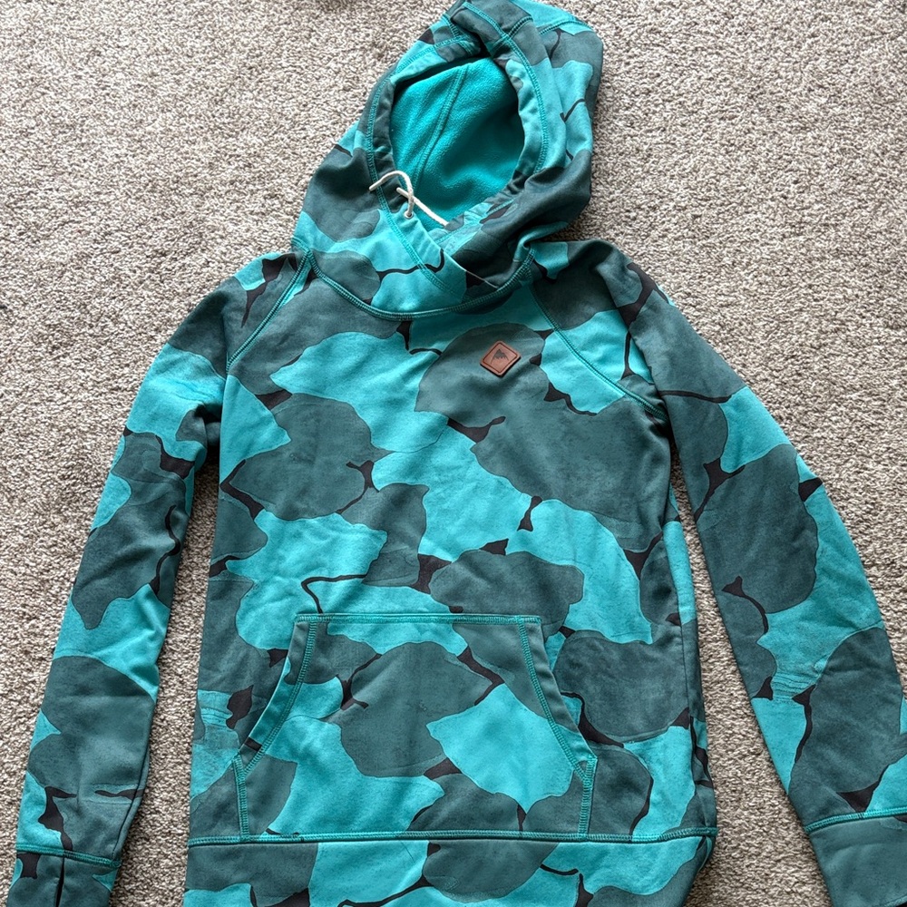 Burton Teal and Black Camouflage Hoodie